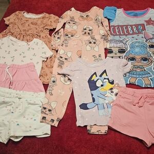 Cat & Jack Kids Casual Dress Set - Pink, Blue, White